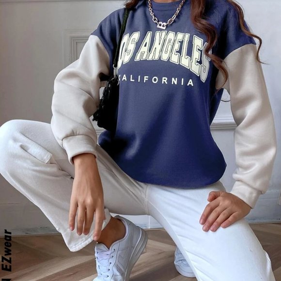 Los Angeles Letter Graphic Drop Shoulder Sweatshirt - Picture 5 of 5